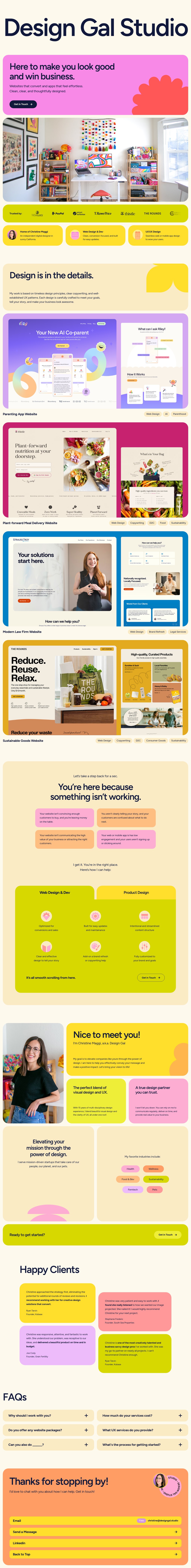 Design Gal Studio desktop landing page