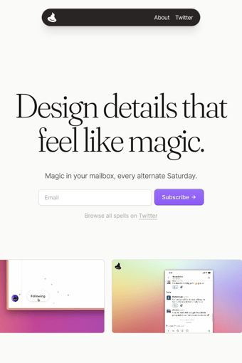Design Spells landing page