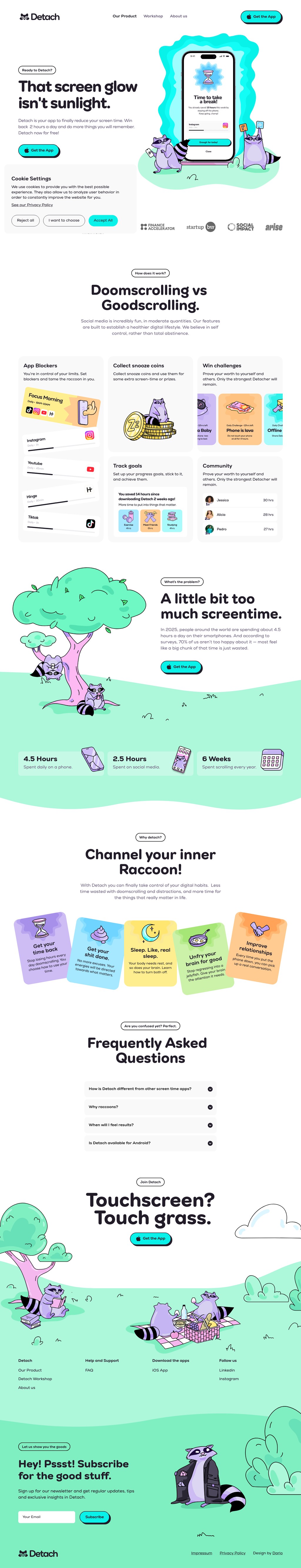 Detach desktop landing page