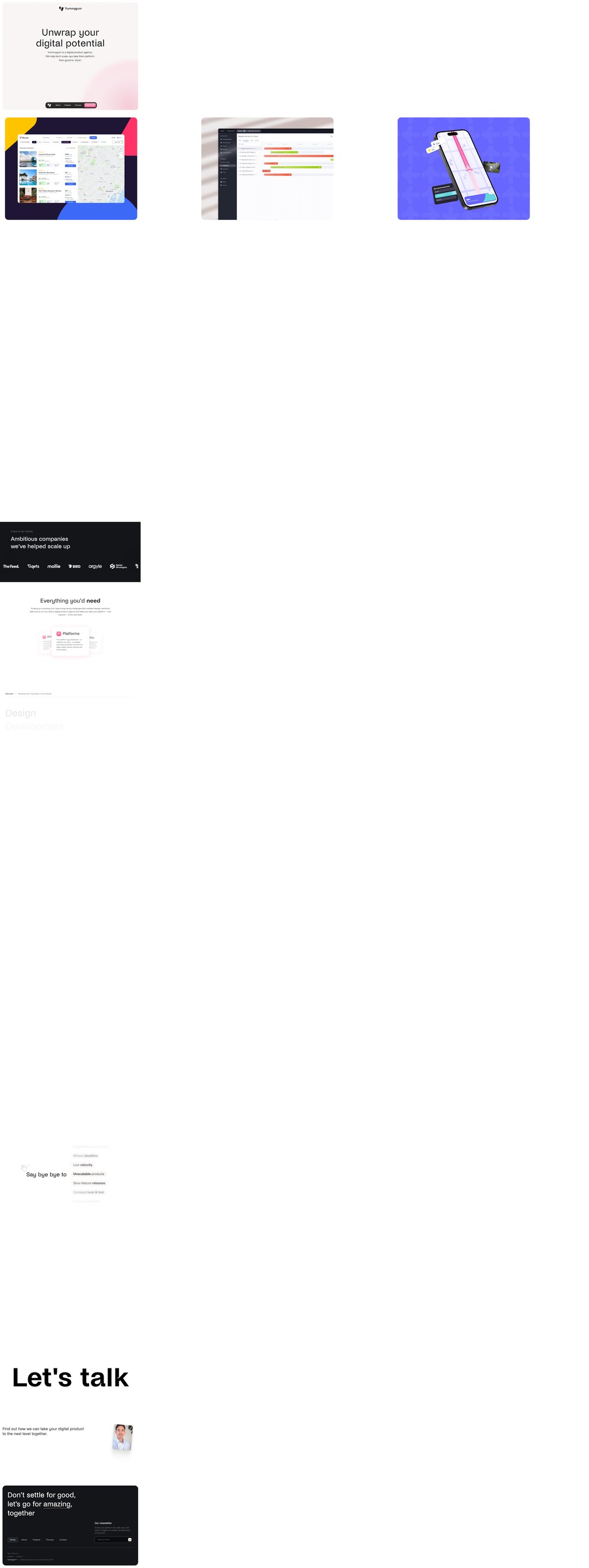 Digital product agency for tech scale desktop landing page