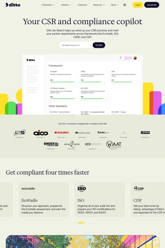 Ditto landing page