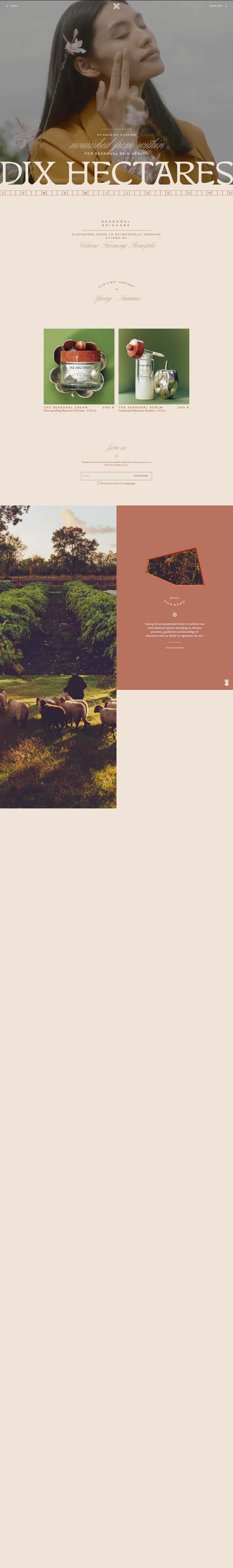 Dix Hectares desktop landing page