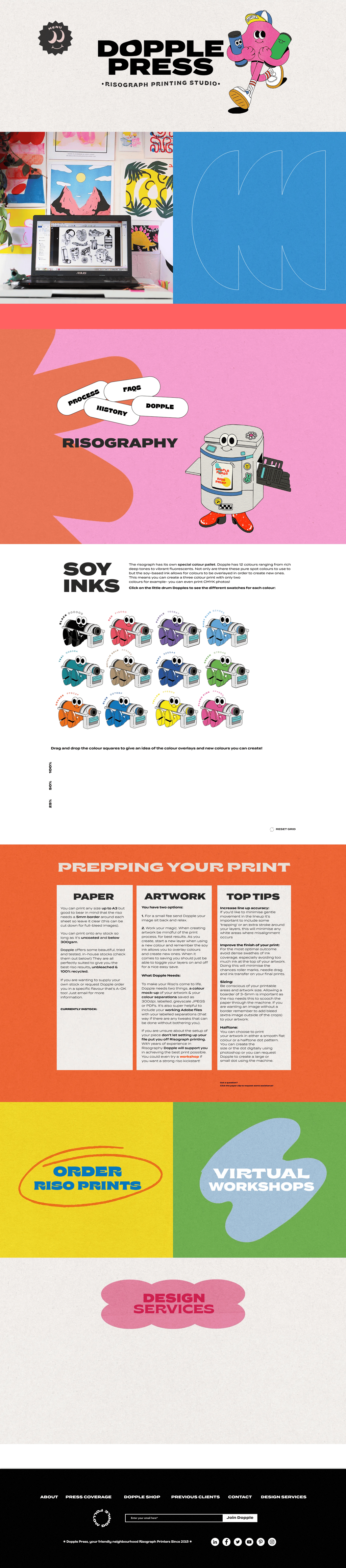 Dopple Press desktop landing page