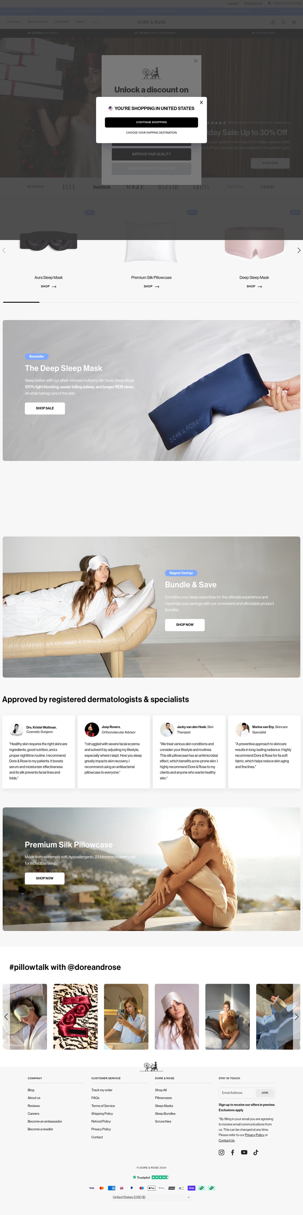 Dore & Rose™ Silver Embodied Silk Pillowcases desktop landing page