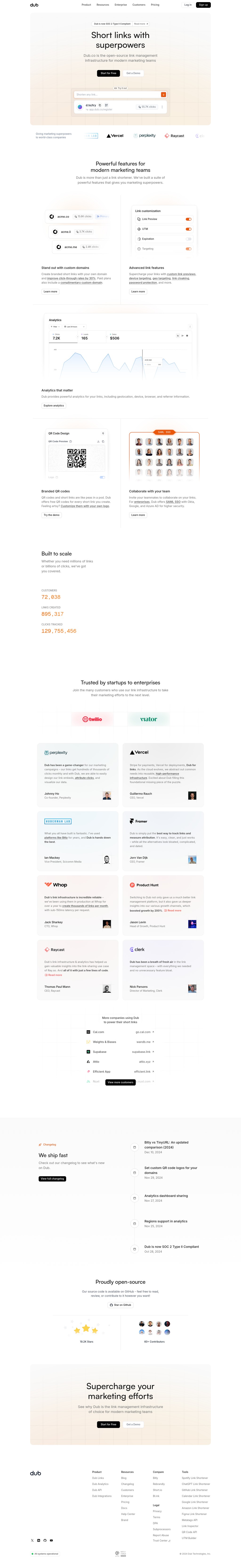 Dub.co desktop landing page
