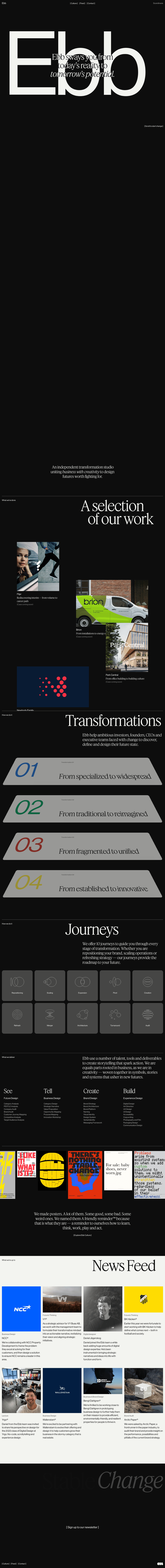 Ebb Scandinavia desktop landing page