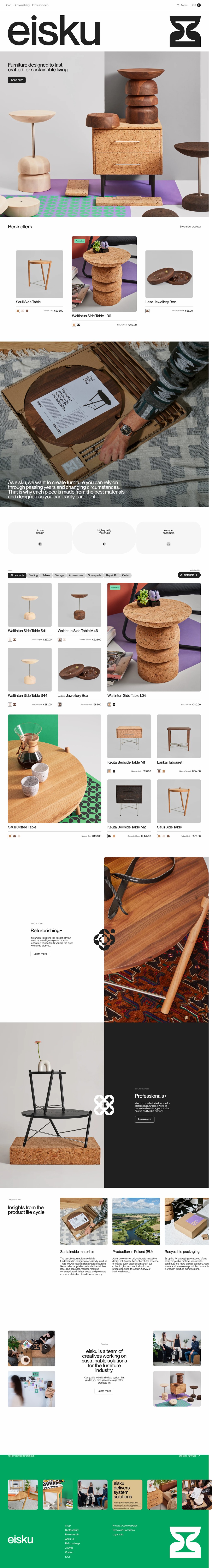 eisku desktop landing page