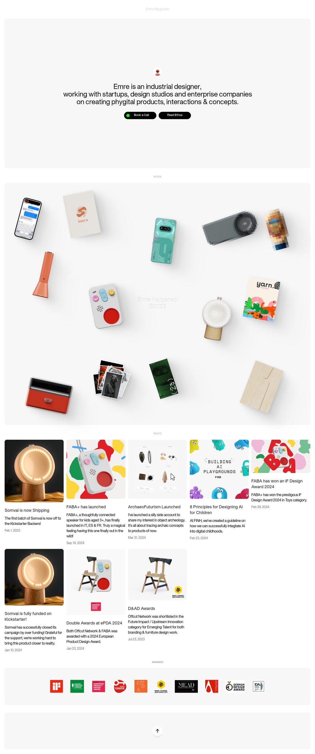 Emre Kayganaci desktop landing page