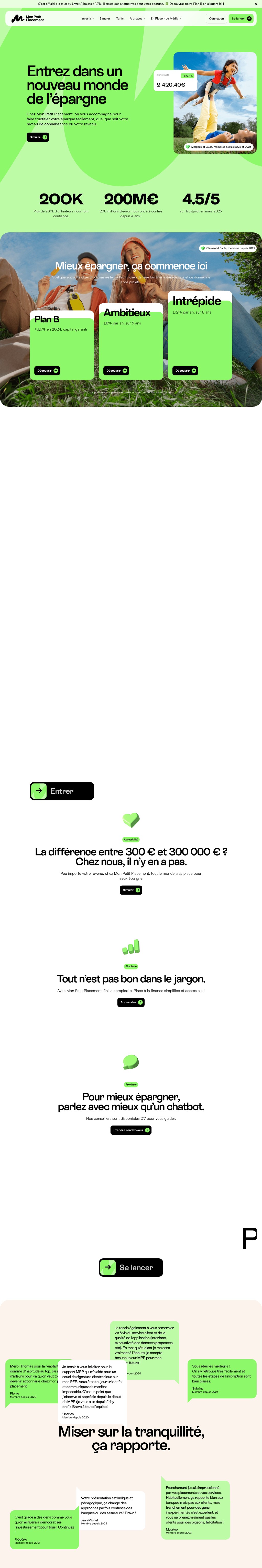 Entrez dans un nouveau monde de l’épargne ! desktop landing page