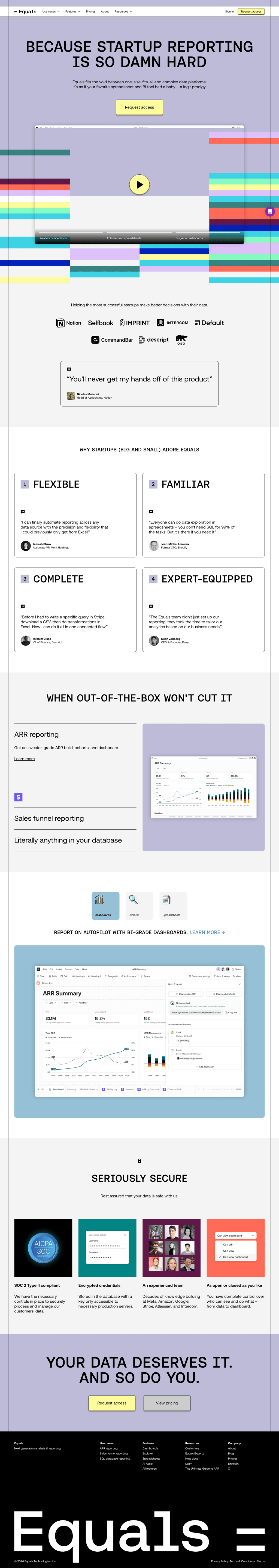 Equals desktop landing page
