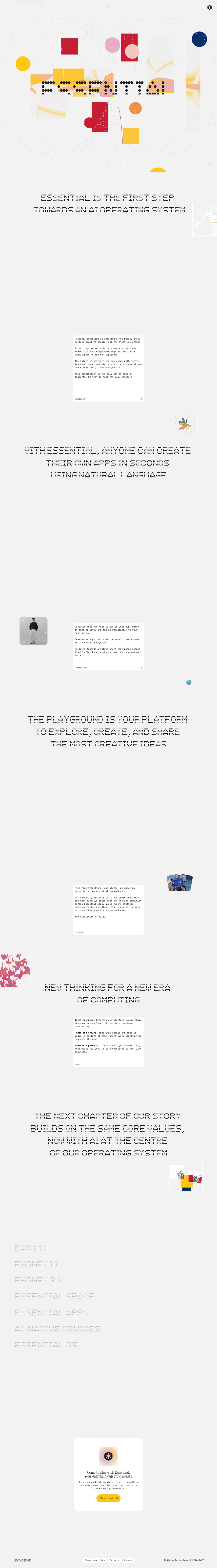 Essential desktop landing page