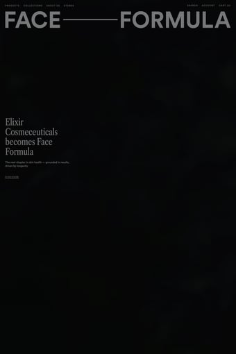 Face Formula landing page