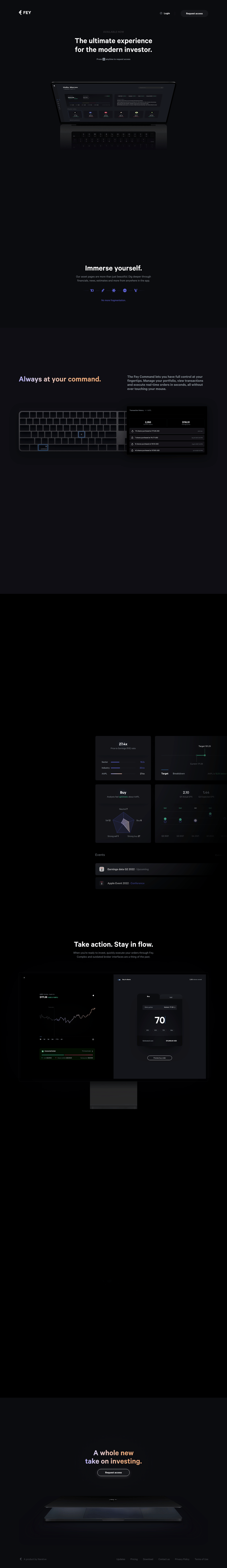 Fey desktop landing page