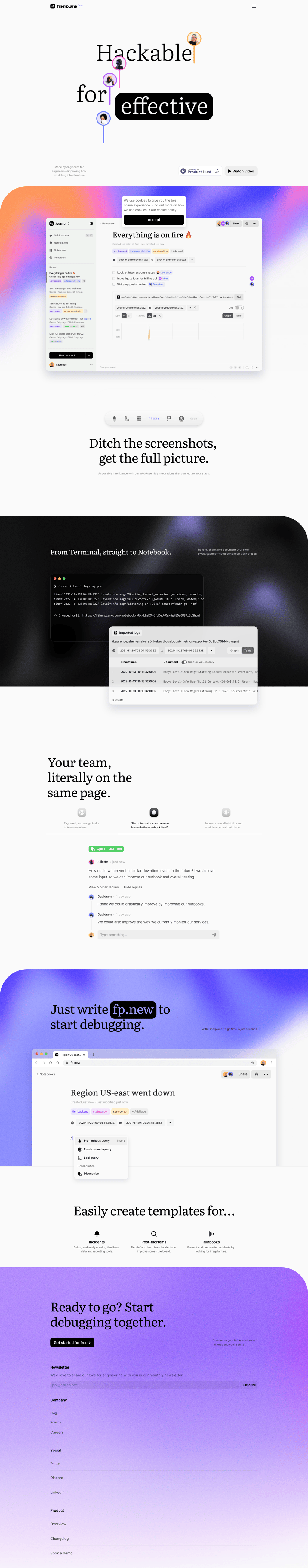 Fiberplane desktop landing page