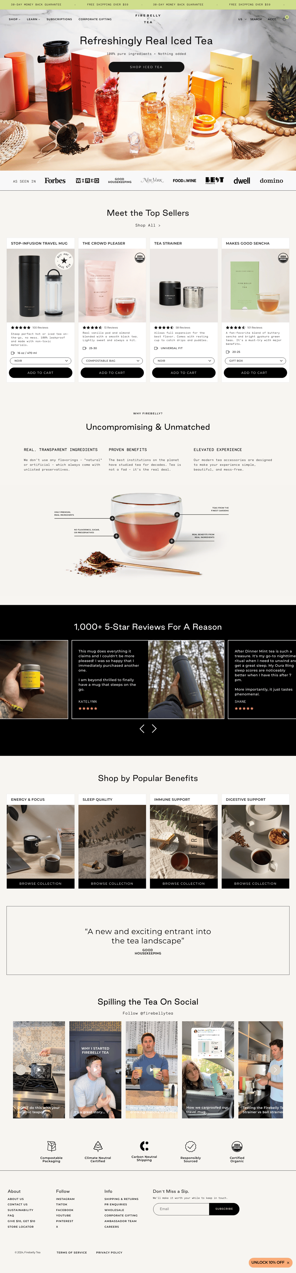 Firebelly desktop landing page