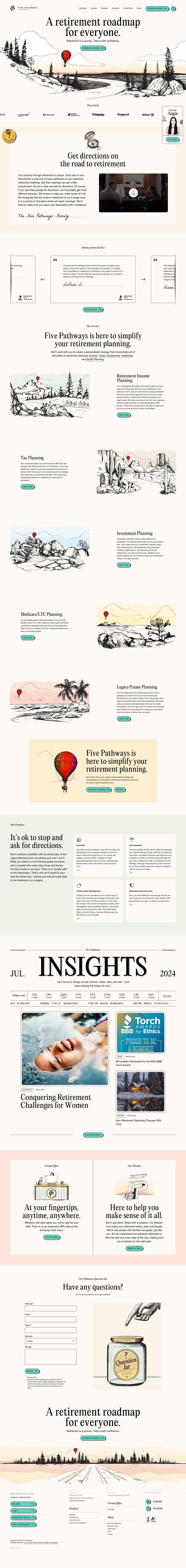 Five Pathways desktop landing page