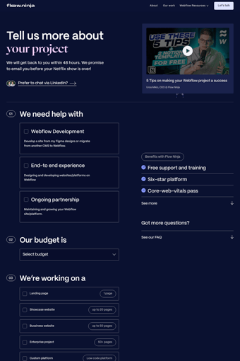 Flow Ninja landing page