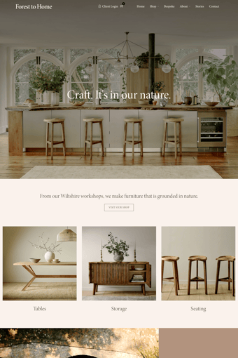 Forest to Home landing page