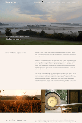 Forest to Home landing page