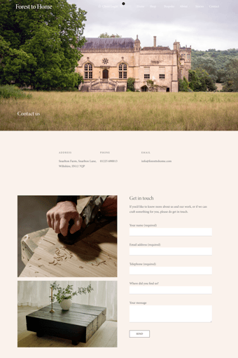 Forest to Home landing page