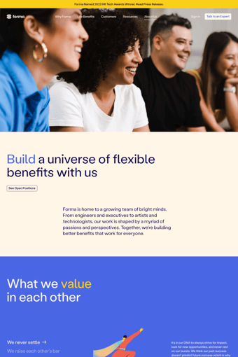 Forma landing page