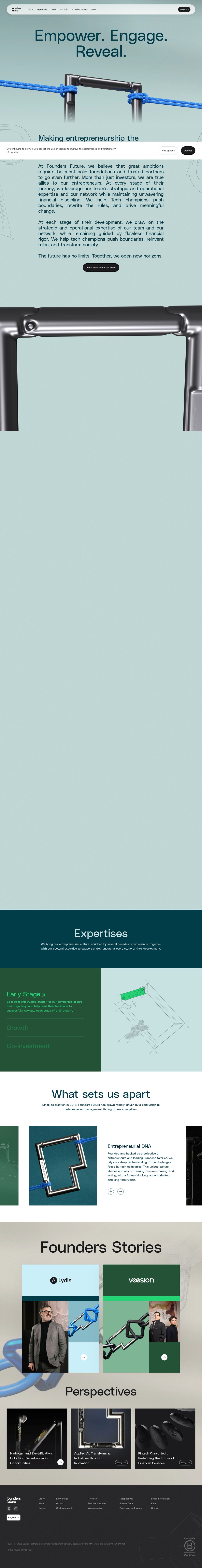 Founders Future desktop landing page