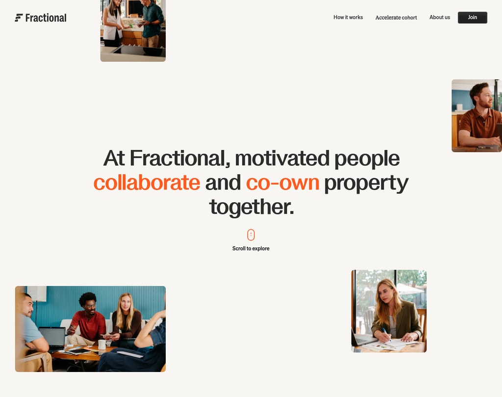 Fractional ownership of investment properties desktop landing page