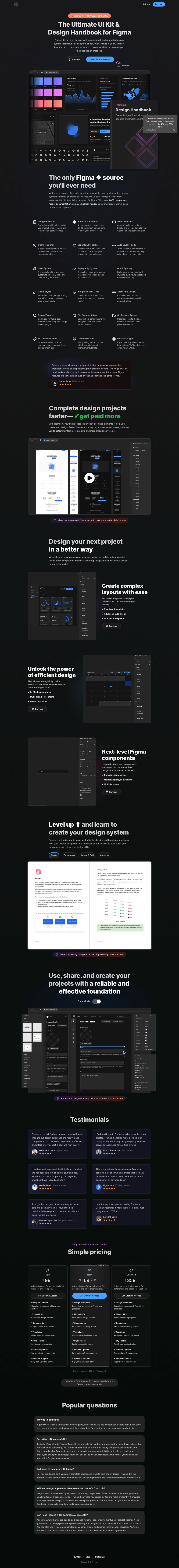 Frames X desktop landing page