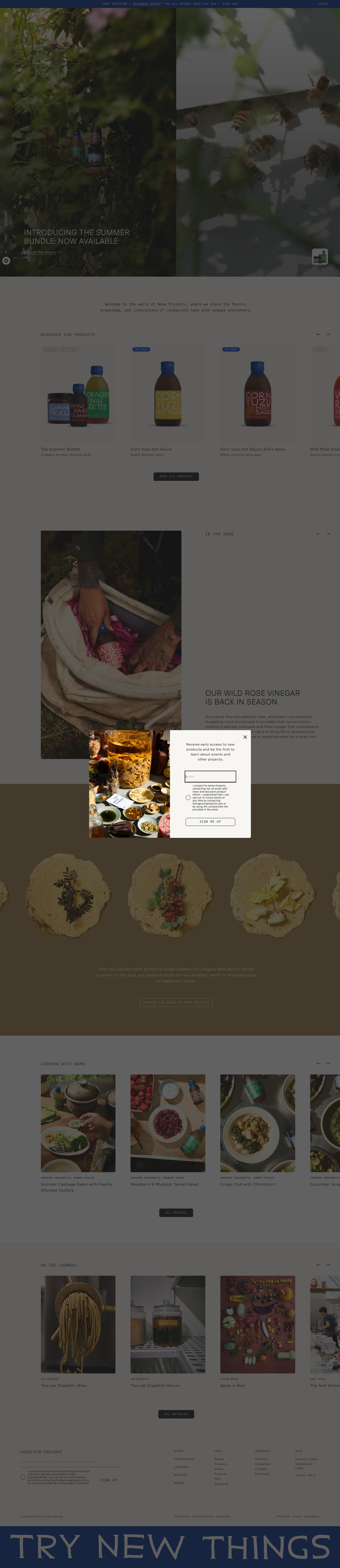 Noma desktop landing page