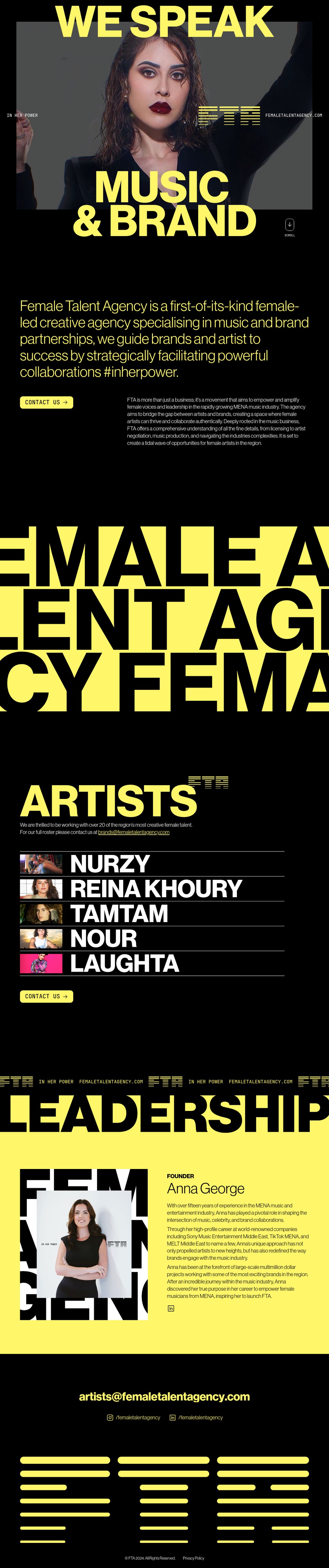 FTA desktop landing page