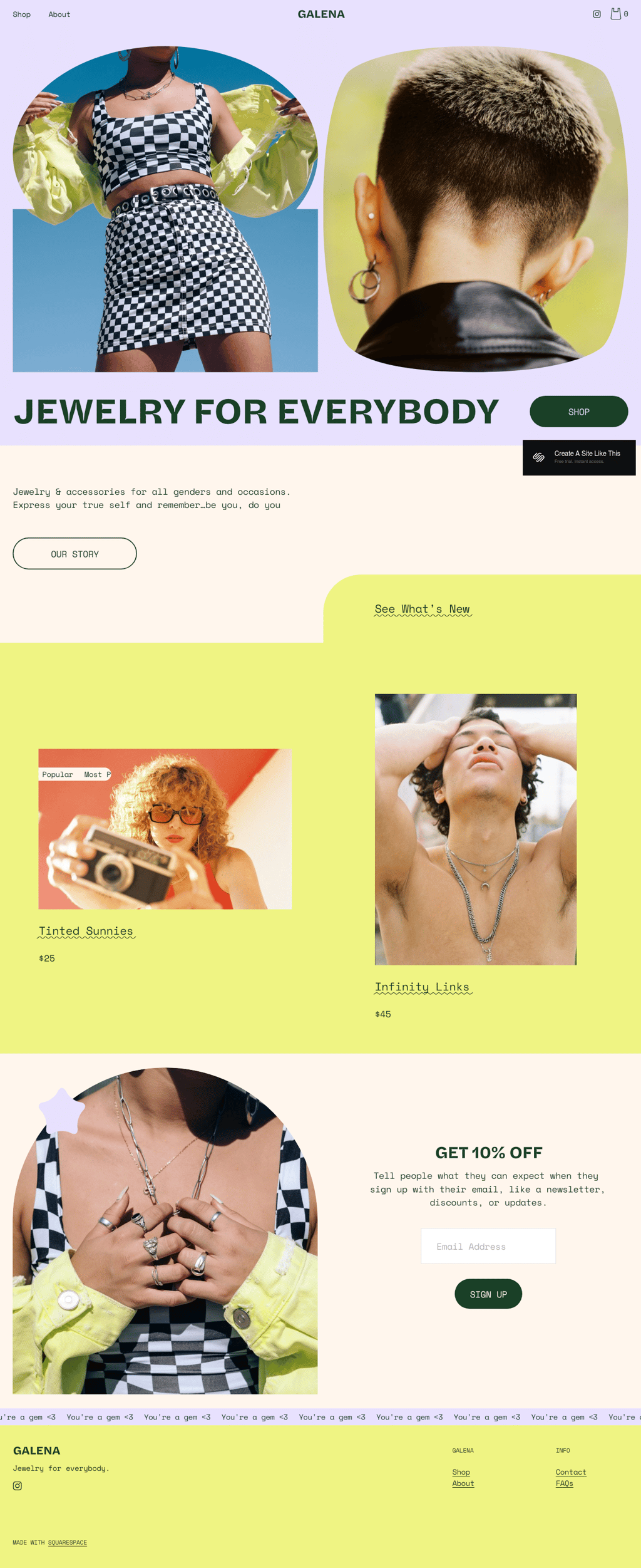 Galena desktop landing page