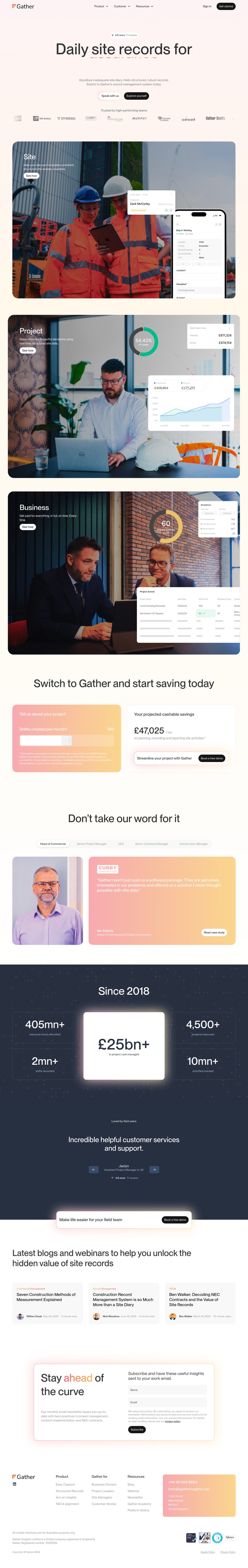 Gather desktop landing page