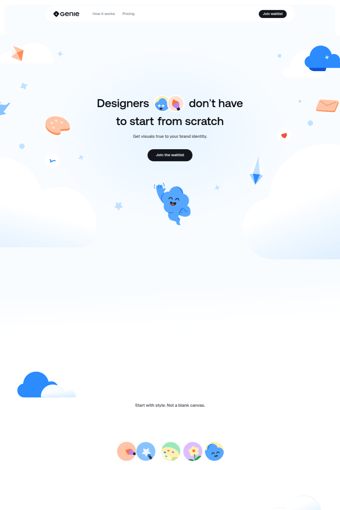 Geniestudio landing page