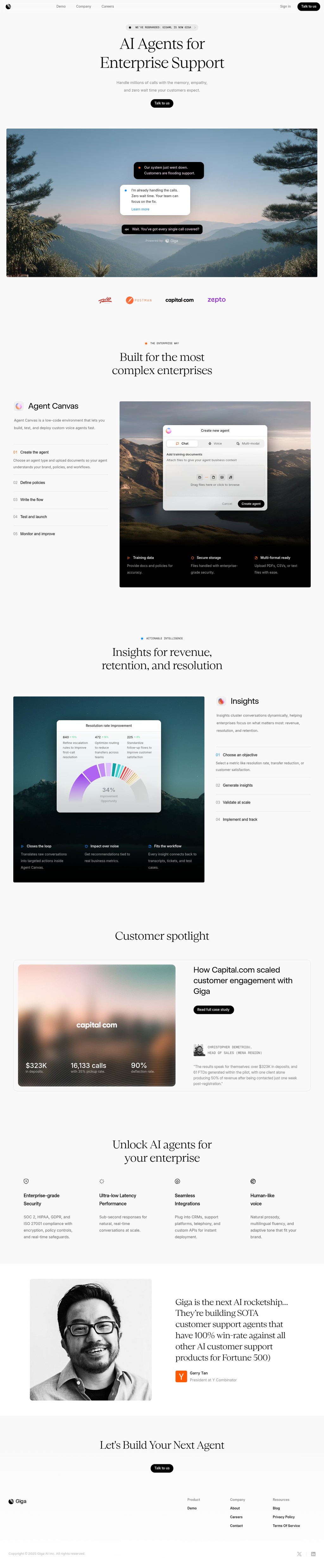Giga desktop landing page