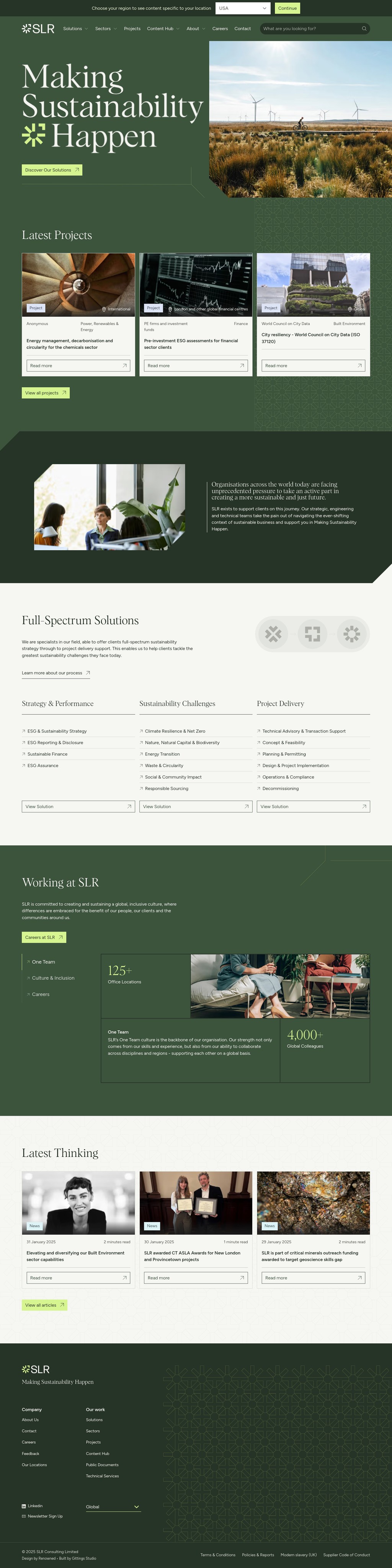 Global Leaders in Sustainability Solutions desktop landing page