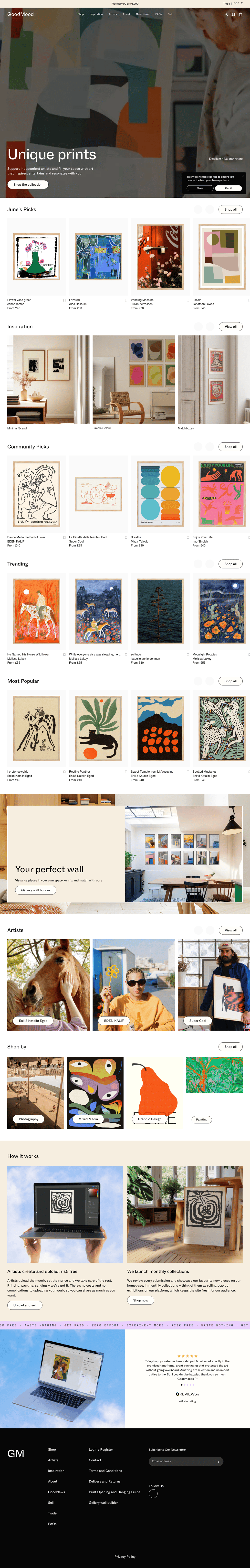 GoodMood desktop landing page