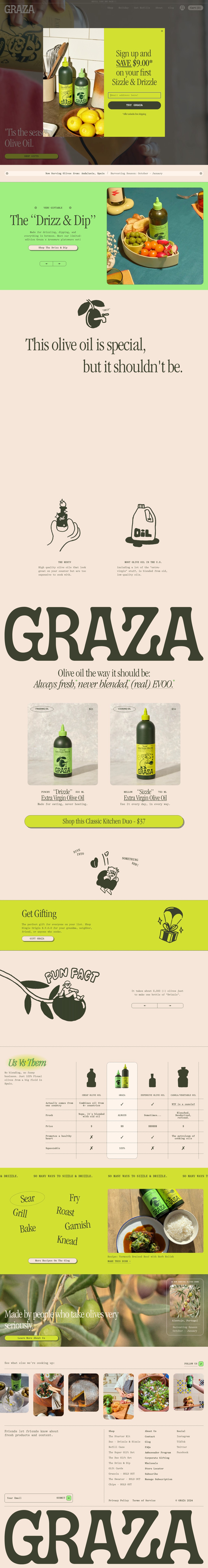 GRAZA desktop landing page