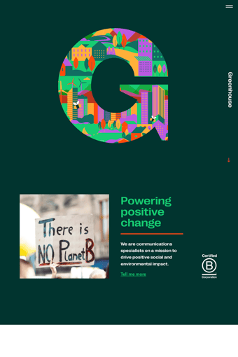 Greenhouse Communications landing page