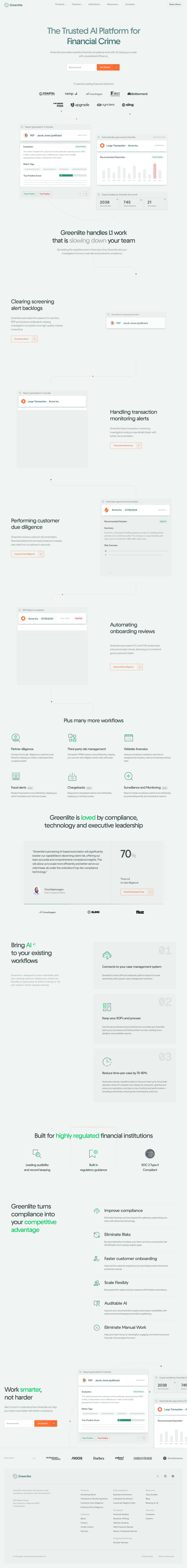 Greenlite desktop landing page