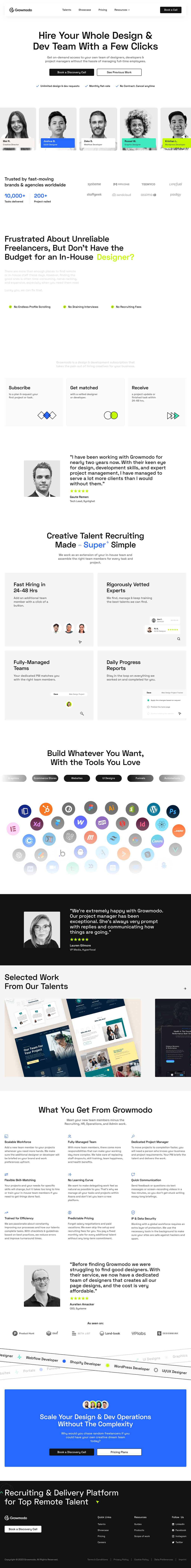 Growmodo desktop landing page
