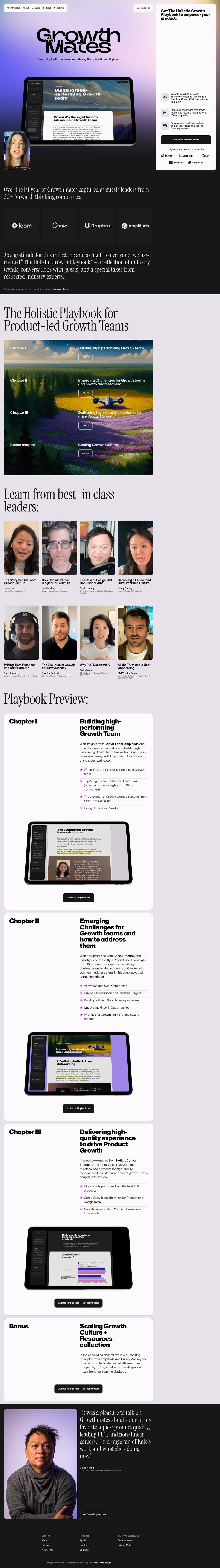 Growthmates  desktop landing page