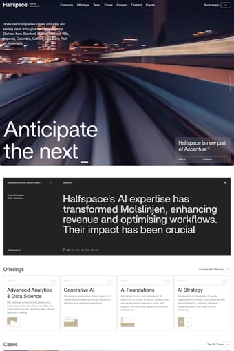 Halfspace landing page