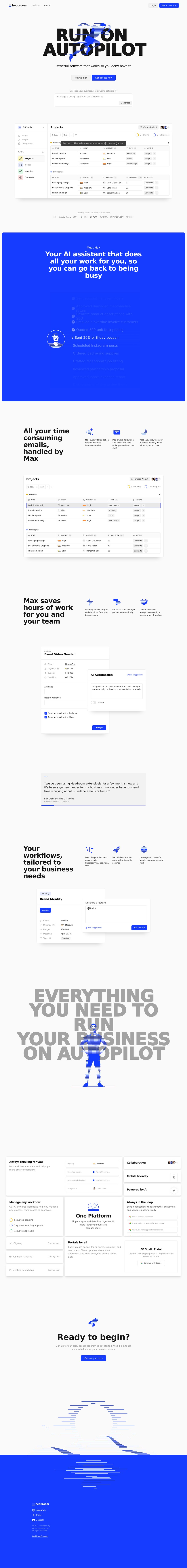 Headroom desktop landing page