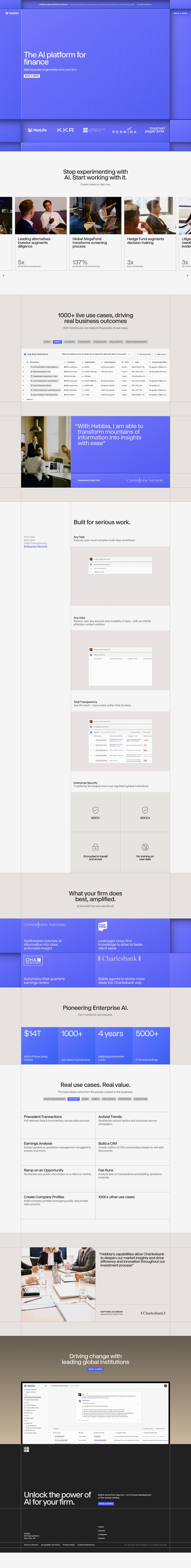 Hebbia desktop landing page
