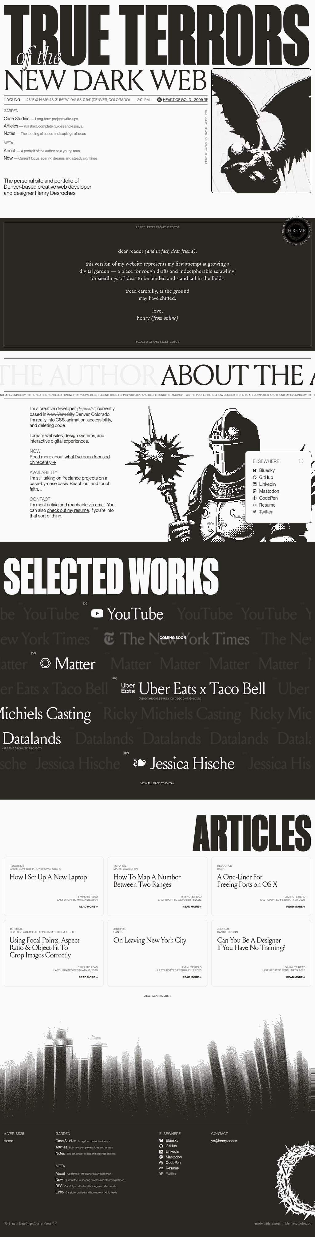 Henry From Online desktop landing page