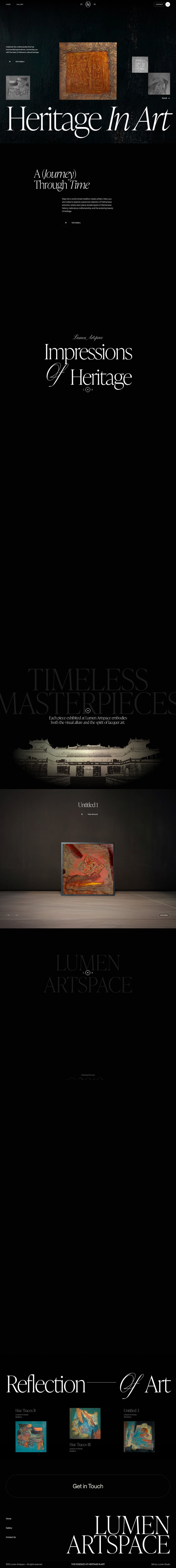 Heritage In Art desktop landing page