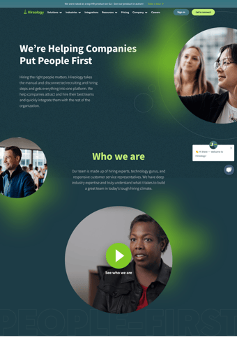 Hireology landing page