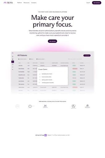 Home landing page