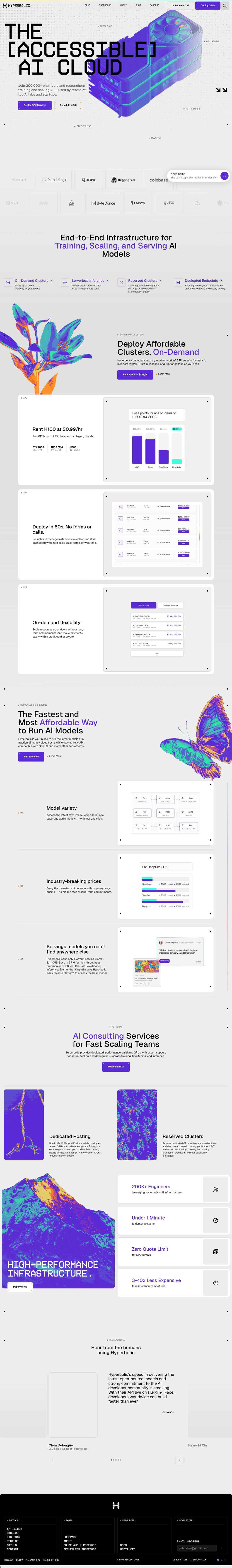 Hyperbolic desktop landing page