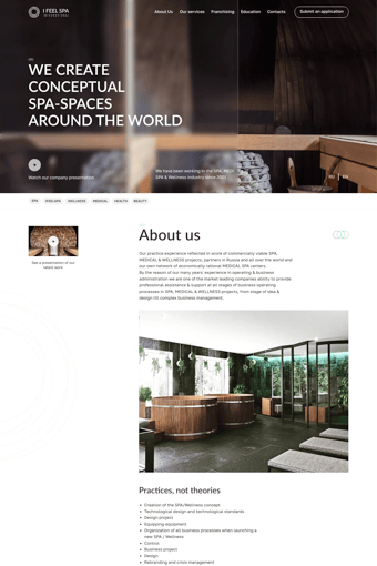 I Feel Spa International landing page